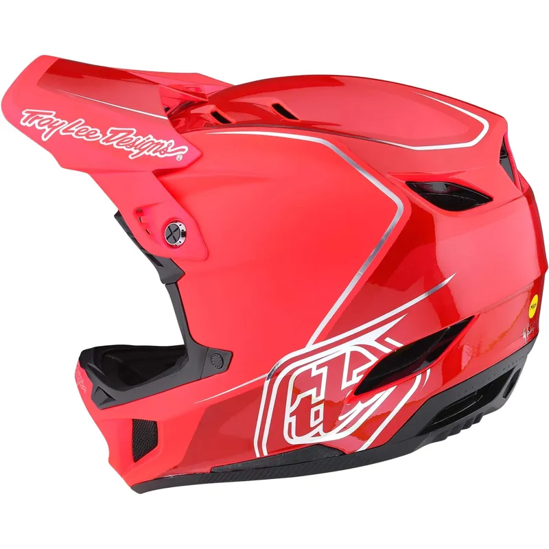 Troy Lee Designs D4 Composite Full Face MTB Helmet Shadow Glo Red-1